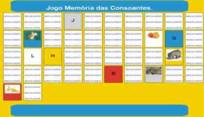 jogo educativo e pedagógico gratis - Memória das Consoantes